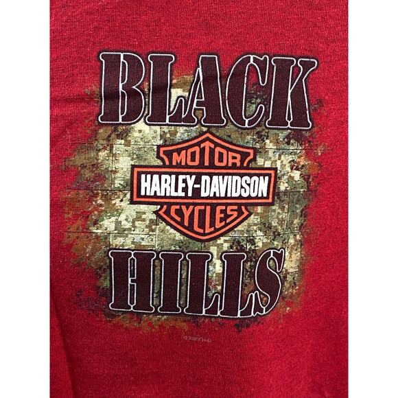 Harley-Davidson Black Hills Rapid City SD T-Shirt Red Graphic Tee Size Medium - Picture 10 of 11